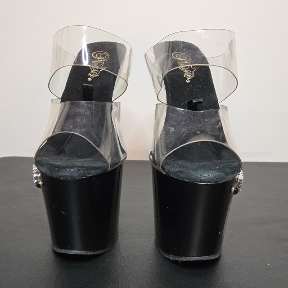Pleaser Black and Clear Platform Heels - Picture 2 of 15